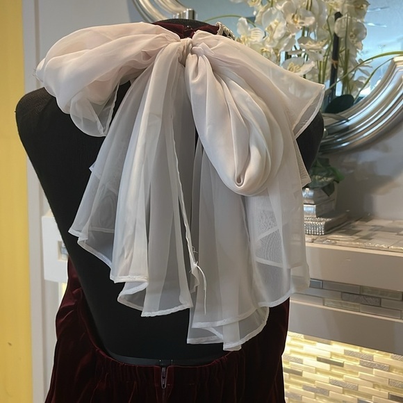 Vtg Dollar Velvet & Lace burgundy Cocktail Victorian Christmas Dress size 3X - Picture 7 of 9